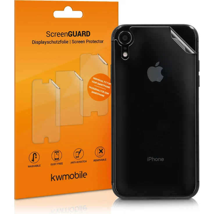 kwmobile 3x Schutzfolie für die Rückseite des Apple iPhone XR