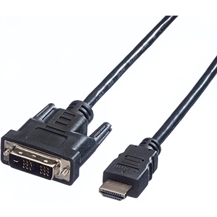 VALUE Kabel DVI (18+1) ST - HDMI ST schwarz 5m
