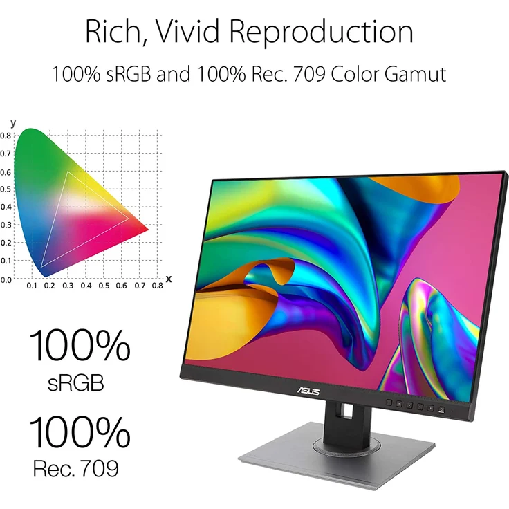 ASUS ProArt PA248QV - 24,1 Zoll, WUXGA (1920 x 1200 Pixel), IPS-Panel, 75Hz, 5ms, 300cd/m² (90LM05K1-B01370) – Bild 2