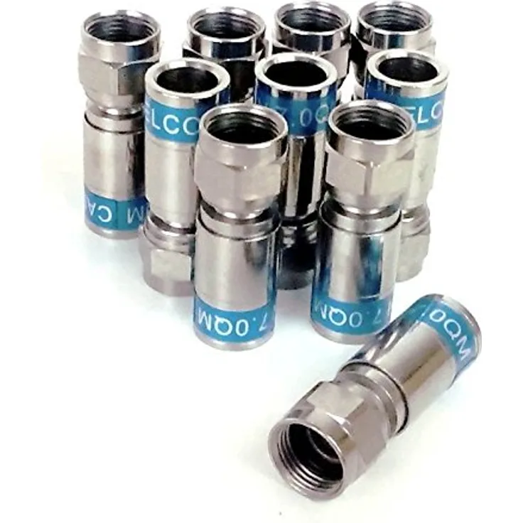 10 Stück Cabelcon F-56 CX3 7.0 QM Quick Mount Stecker für RG6 (7 mm) Kabel, WASSERDICHT!