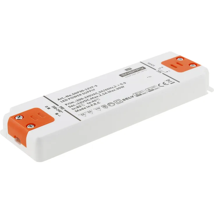 LED-Trafo ''CT-SL30'' SlimLine 0,5-30W Ein 180-240V, Aus 12V= Konstantspannung