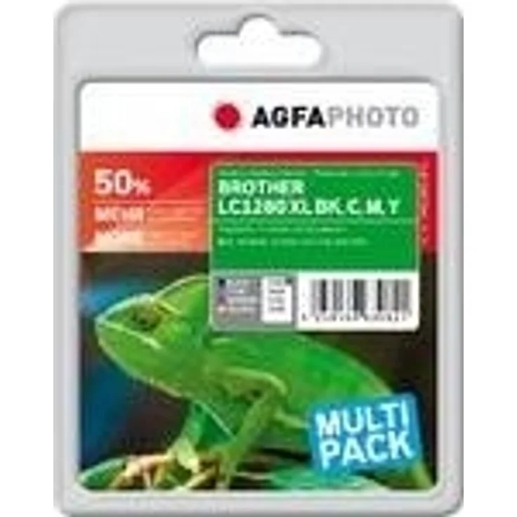 AgfaPhoto APB1280XLSETD Toner für Brother MFCJ6510, 1 x 60 ml schwarz - 3 x 15ml, cyan, magenta und gelb