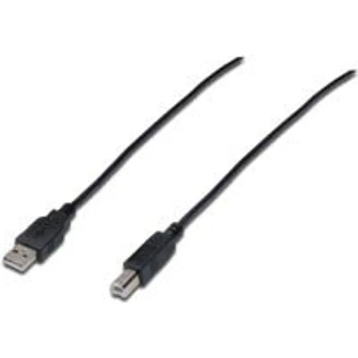 M-CAB - USB-Kabel - USB Typ B (M) bis USB (M) - USB 2.0 - 5 m - geformt - Schwarz