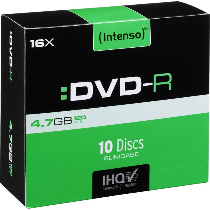 Intenso DVD-R Rohlinge 4,7 GB 16x kratzfest Cover-Card 10er Pack Slim Case – Bild 1