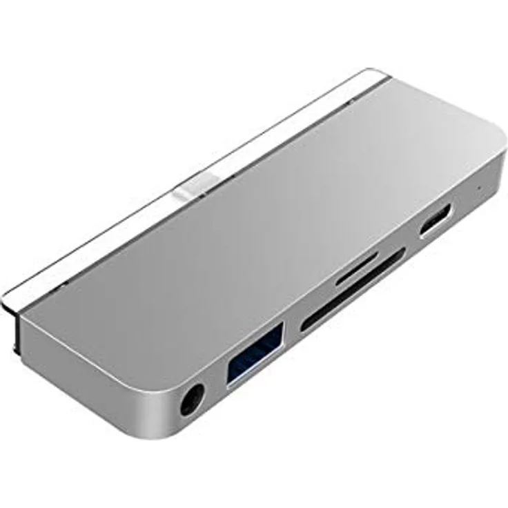 HyperDrive USB C Hub 6-in-1 mit Type-C,USB 3.1,HDMI,SD-MicroSD Slot,Audio Jack,Speziell für das Neue iPad Pro 2017-2018-2019,Silver
