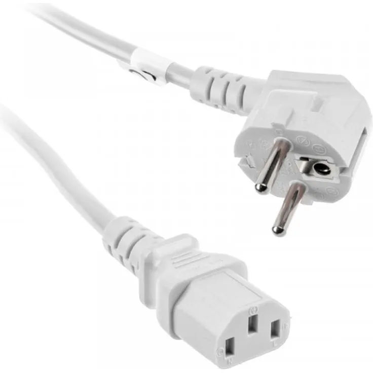 Kolink MAG Netzkabel SchuKo auf Kaltgerätestecker C13, weiß - 1,8m