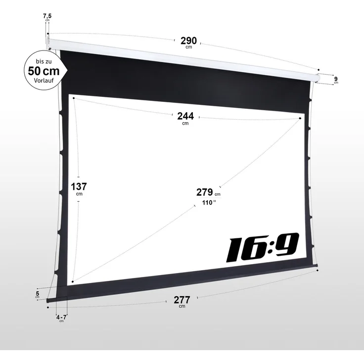 ESMART Professional TATENSO Tension Leinwand 244 x 137 cm (110'') 16:9 – Bild 3