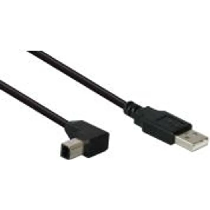 Good Connections - USB Anschlusskabel - USB 2.0 Typ A (M) -> USB 2.0 Typ B (M) gewinkelt - 2.0 m - schwarz (2510-2W)