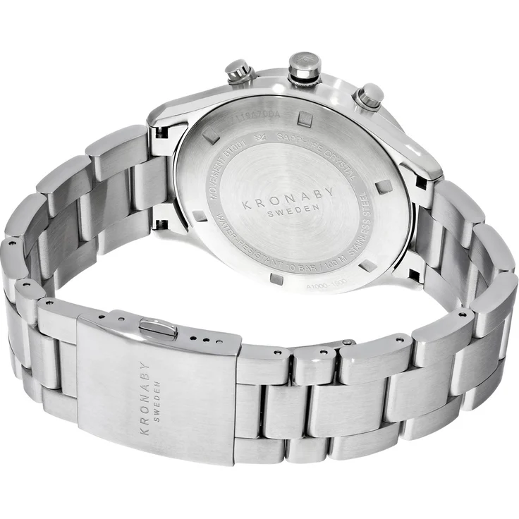 KRONABY Sekel Connected Watch A1000-0715 Hybrid-Smartwatch Unisex, 43mm, Edelstahlgehäuse, Silber – Bild 3