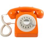 GPO 746ROTARYORA Retro Telefon mit Wählscheibe im 70er Jahre Design - Orange