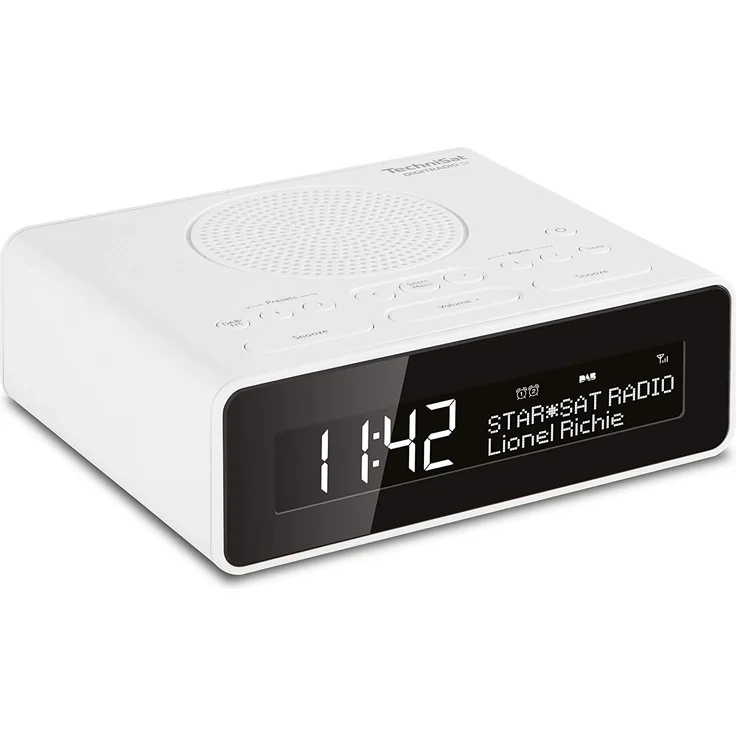 TechniSat Digitradio 51 Radiowecker mit Wecker, LCD-Display, weiß – Bild 1