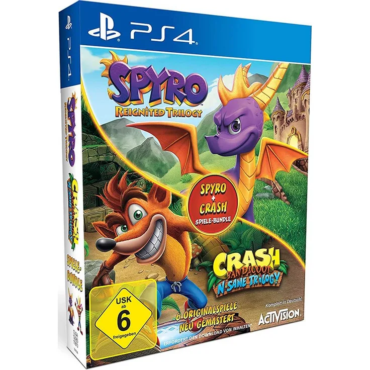 Spyro: Reignited Trilogy + Crash Bandicoot: N.Sane Trilogy (Spiele-Bundle) (PS4)
