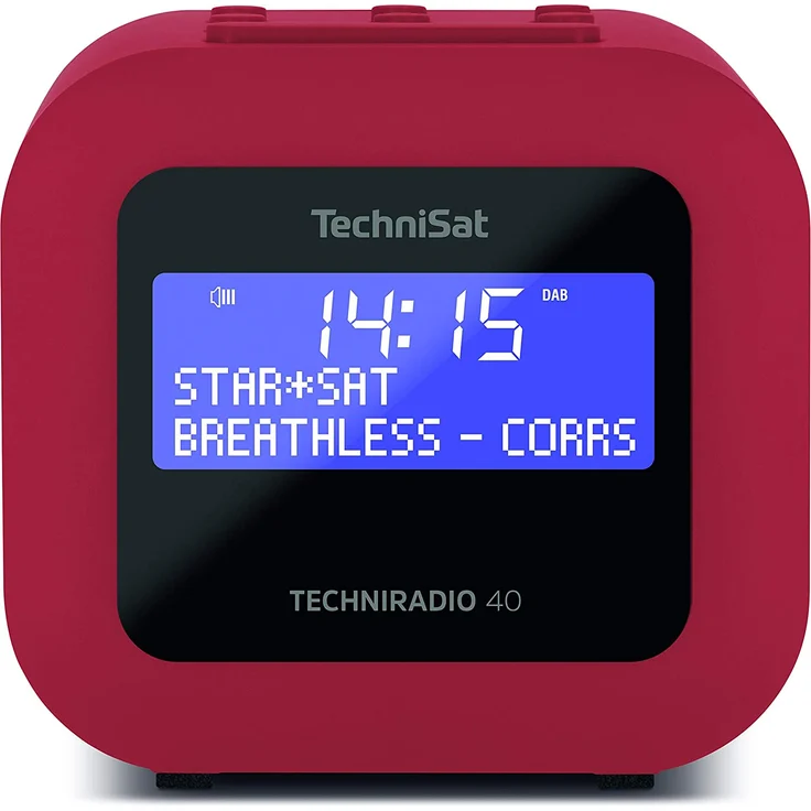 TechniSat TECHNIRADIO 40 Radiowecker mit Wecker, LCD-Display, rot – Bild 1