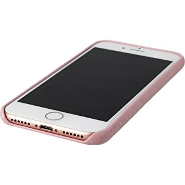 KMP Premium Lederhülle für iPhone 8 - rosé - Schutzhülle - extra stabil & leicht - Leder Case