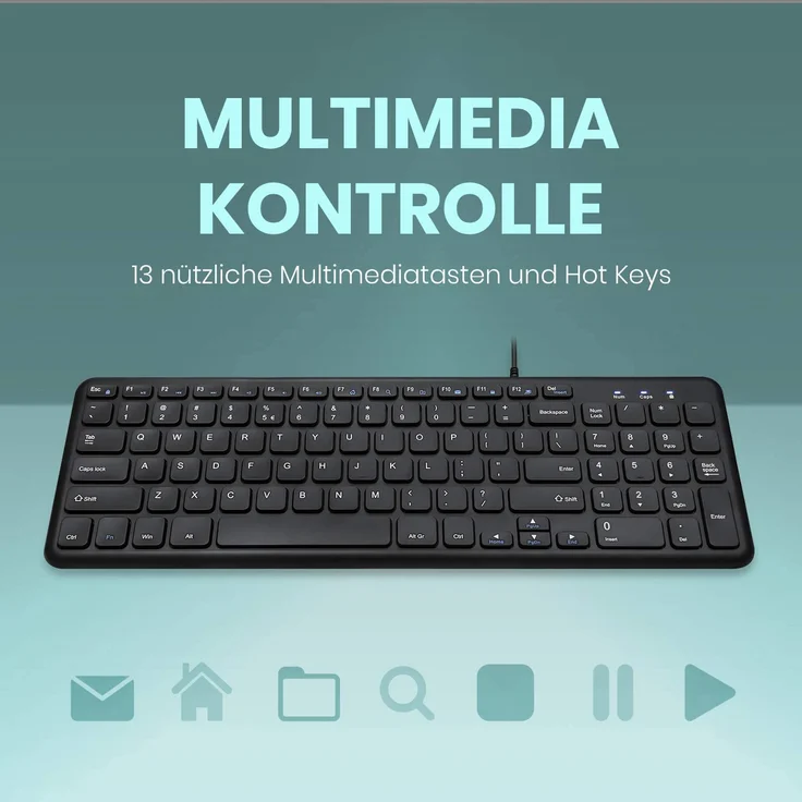 Perixx PERIBOARD-213, DE QWERTZ, kabelgebunden, Scherentasten, schwarz (PERIBOARD-213 DE B) – Bild 2