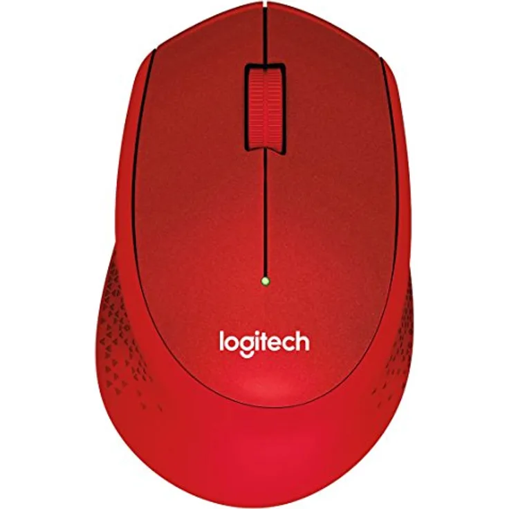 Logitech M330 Silent Plus Kabellose Maus, 2.4 GHz Verbindung via Nano USB-Empfänger, 1000 DPI Optischer Sensor, 24-Monate Akkulaufzeit, 3 Tasten, PC-Mac - rot, Englische Verpackung