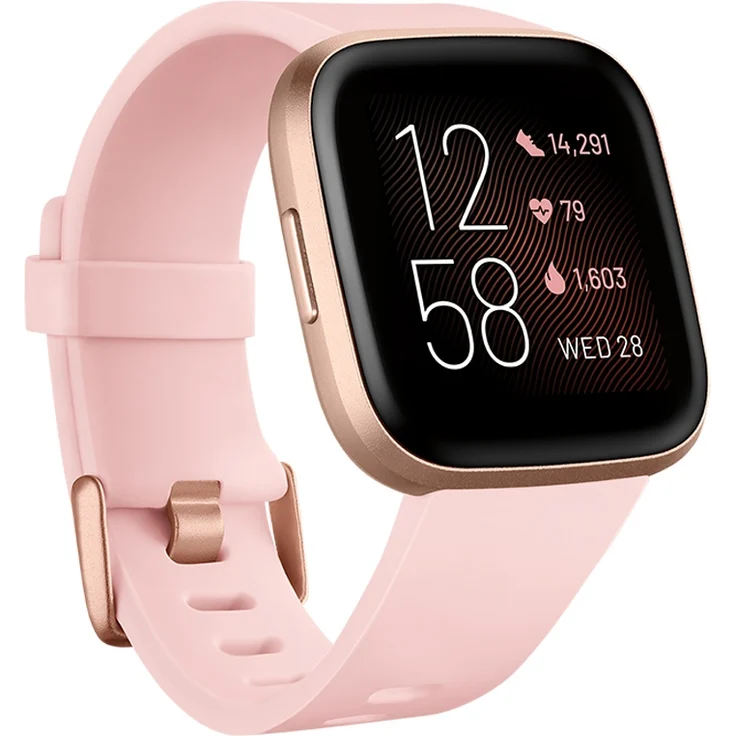Fitbit Versa 2 Smartwatch Unisex, Einheitsgröße, Aluminiumgehäuse, Creme/Kupferrosé – Bild 1