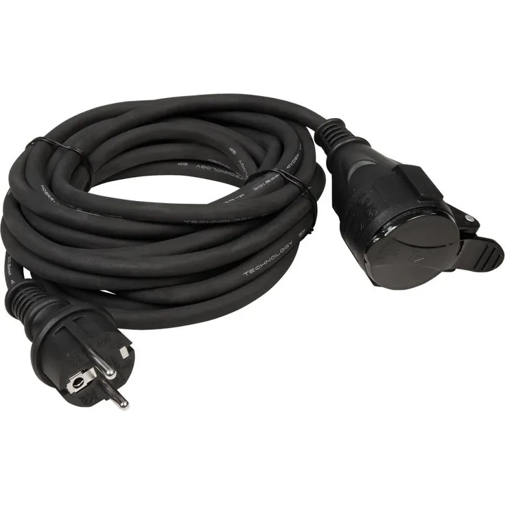 MC POWER - Netzkabel-Verlängerung | Schutzkontaktstecker - Buchse, Schutzklasse IP44, 5m