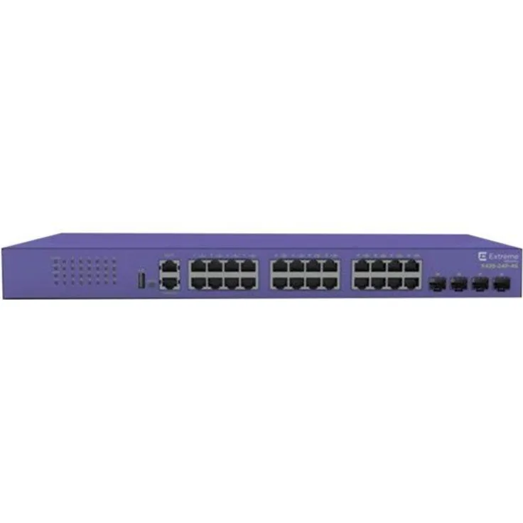 Extreme Networks ExtremeSwitching X435-24P-4S - Switch - managed - 24 x 10-100-1000 (PoE+) + 4 x SFP (mini-GBIC) (Uplink) - an Rack montierbar - PoE+ (370 W)