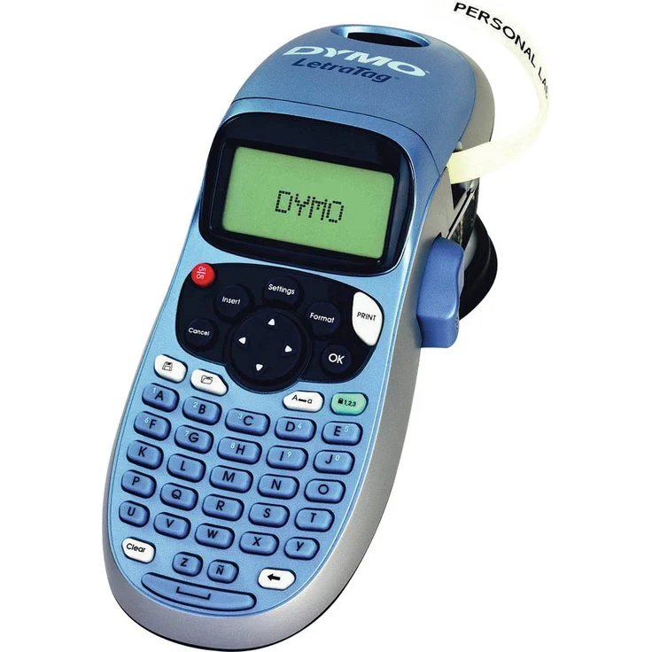 Dymo LetraTag LT-100H Beschriftungsgerät Handgerät | Tragbares Etikettendrucker mit ABC Tastatur | blau | Ideal fürs Büro oder zu Hause – Bild 1