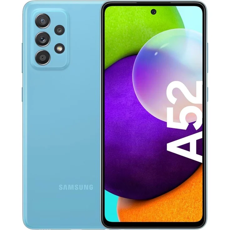 Samsung Galaxy A52 Smartphone 16,51cm (6,5 Zoll) AMOLED-Display, 128GB interner Speicher, 6GB RAM, Dual-SIM, Android, Awesome Blue – Bild 1