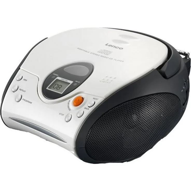 Lenco SCD-24 Stereo UKW-Radio mit CD-Player und Teleskopantenne weiß – Bild 3
