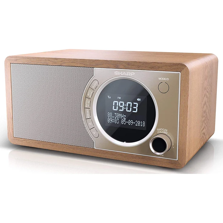 SHARP DR-450 (BR) DAB, DAB+ Digitalradio, Bluetooth, FM Radio, Alarm--Schlaf und Snooze-Funktion, Holzoptik, Braun – Bild 2