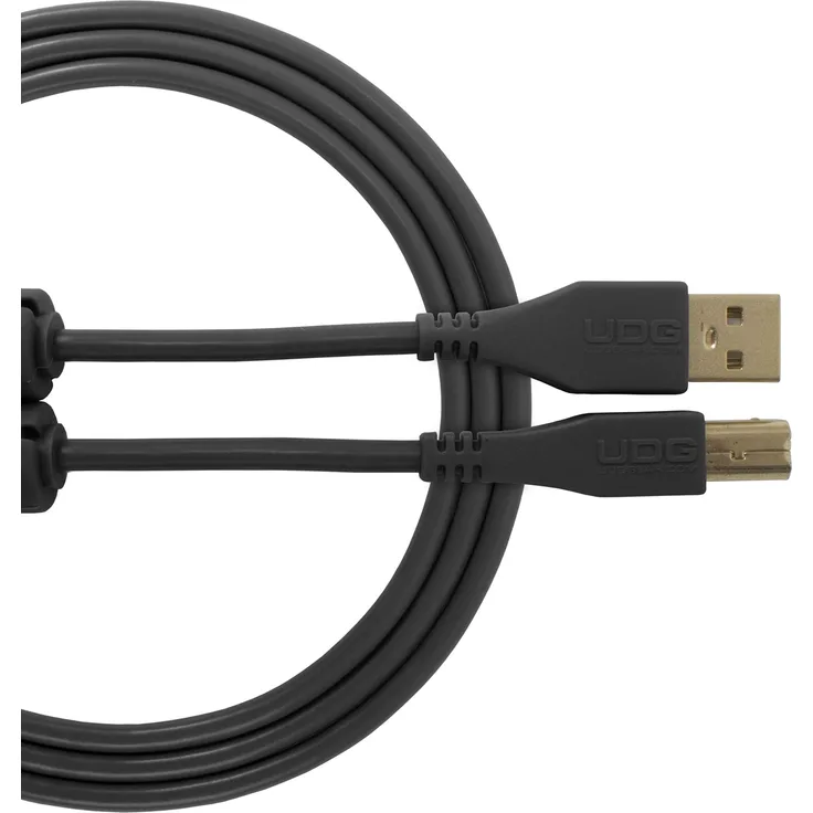 UDG Kabel USB 2.0 (A-B) gerade schwarz 1 m Audio optimiertes UDG Ultimate Audiokabel für DJs und Produzenten zur Maximierung ihrer Leistung