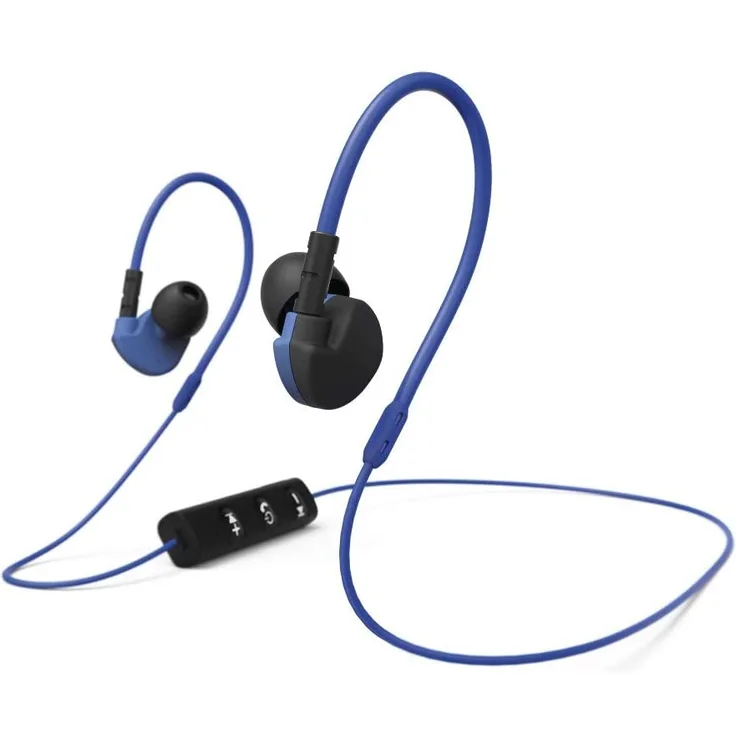 Hama Clip-on-Sport-Ohrhörer Active BT In-Ear Kopfhörer, mit Bluetooth, Mikrofon, blau