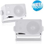 Pyle Wasserdichte Lautsprecher PLMR24 weiß Außenlautsprecher weiß