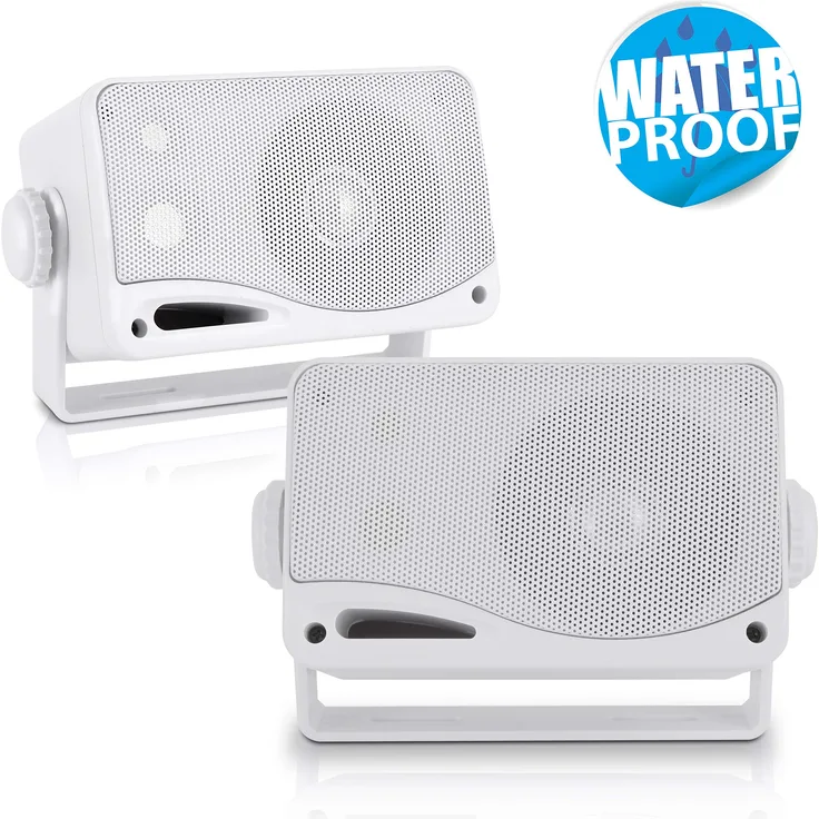 Pyle Wasserdichte Lautsprecher PLMR24 weiß Außenlautsprecher weiß