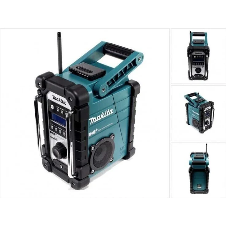 Makita DMR110 ohne Akku und Ladegerät, mit Netzteil Baustellenradio, geeignet für Outdoor, spritzwassergeschützt, türkis – Bild 10