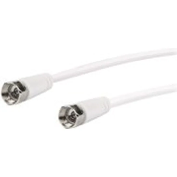 SCHWAIGER -KVC215 052- SAT-Anschlusskabel 75 dB- 1,5 m-F-Stecker > F-Stecker- 2-Fach Schirmung- 75 Ohm-digital, HDTV, DVB-S-S2- weiß