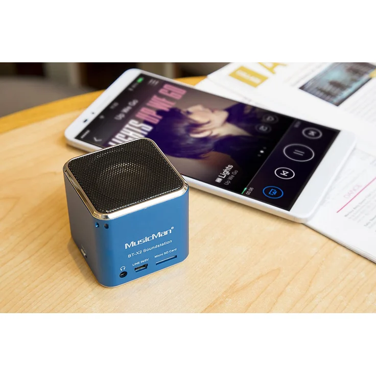 Technaxx MusicMan mini Wireless Soundstation BT-X2 Bluetooth-Lautsprecher mit Kartenleser, blau – Bild 6