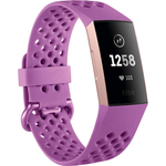 Fitbit Charge 3 Fitness-Tracker Damen, Einheitsgröße, Aluminiumgehäuse, Roségold/Berry