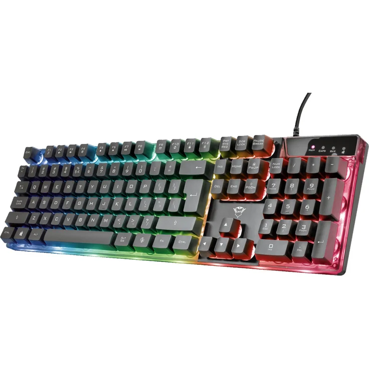 Trust GXT 835 Azor - Tastatur - hintergrundbeleuchtet - USB - QWERTZ - Deutsch (23821) – Bild 1