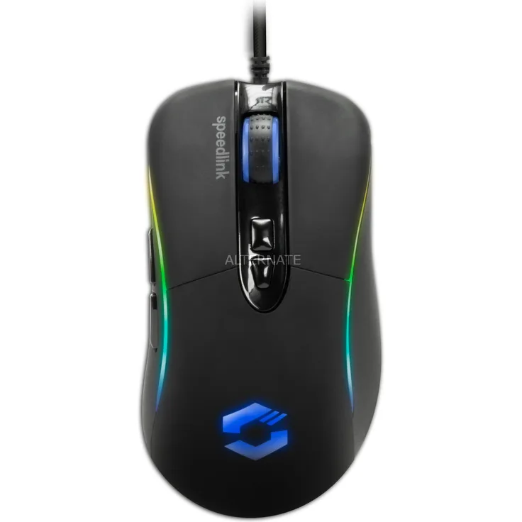Speedlink SICANOS RGB Gaming Mouse - USB Maus mit RGB Beleuchtung - 7 programmierbare Tasten - dpi-Schalter bis 10000 dpi - schwarz