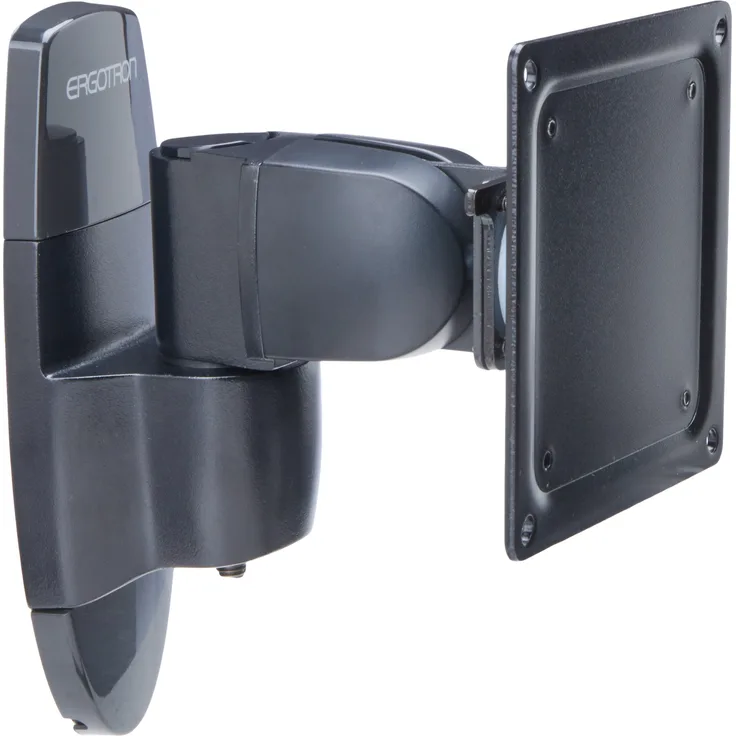 Ergotron Serie 200 Wandmontagegelenk schwarz neigen schwenken oder drehen bis 68,6cm 27Zoll max.11,3kg. VES 75x75 100x100mm