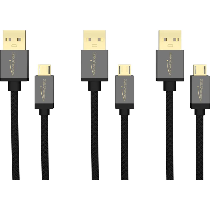 KabelDirekt Micro USB (871) 90 x 30 cm 1 feet Gold