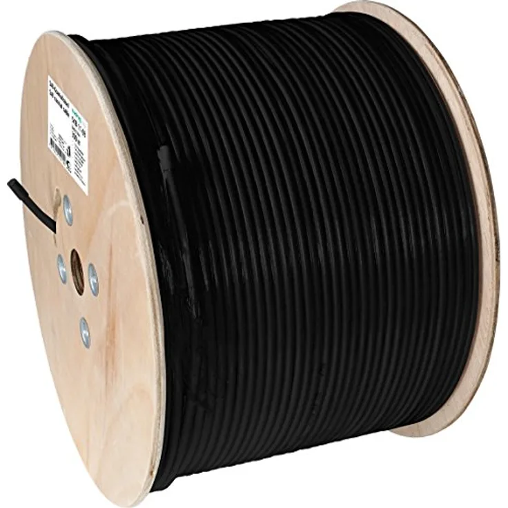 Axing SKB 11-03 Koaxialkabel 2-Fach geschirmt für SAT BK Antenne RG11 zur Erdverlegung 300 m Trommel schwarz