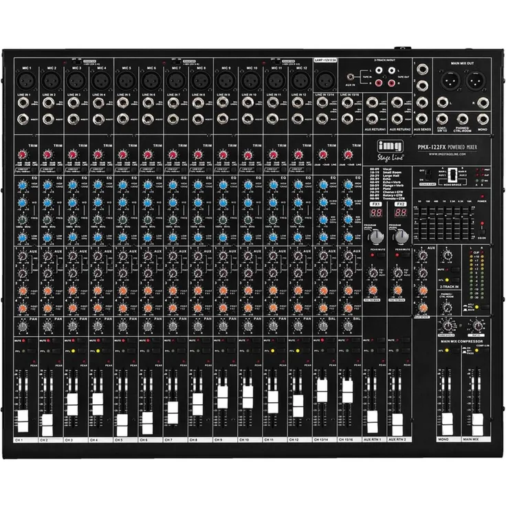 MONACOR Powered Mixer PMX-122FX