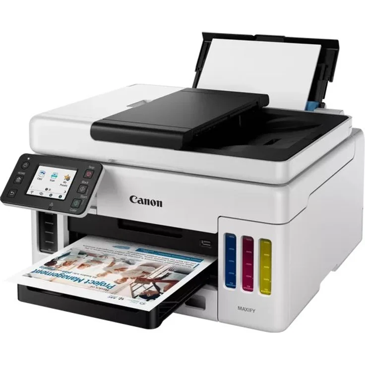 Canon MAXIFY GX6050 (3-in-1) Multifunktionsdrucker - (Tintenstrahl) Farbe, Druckgeschwindigkeit: 24 s/w, 15,5 Farbe, Auflösung: 1200 x 600, WLAN, AirPrint, Mobile Print, Cloud Print (4470C006) – Bild 5