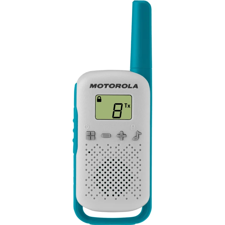 Motorola Talkabout T42 Triple PMR-Funkgeräte (3er Set, PMR446, 16 Kanäle, Reichweite 4 km), Walkie Talkie, grün, blau, orange – Bild 3