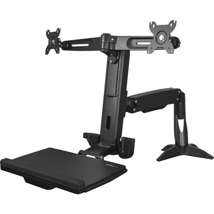 StarTech.com Sitz- / Steh Dual Monitor Arm - Für Zwei Monitore bis zu 61,00cm (24") - Dual Monitor Halterung - Sitz-/ Steh Workstation - Höhenverstellbar - Befestigungskit