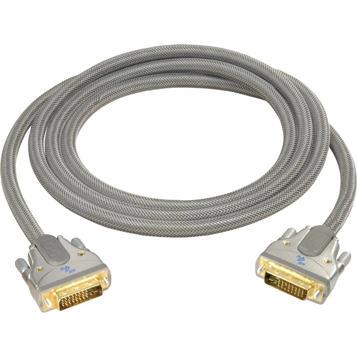 All4u BIG DVI High End DVI-Kabel (DVI-Stecker 18+1 polig - DVI-Stecker 18+1 polig) 2 m silbergrau
