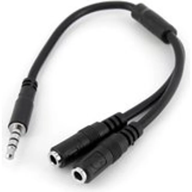 StarTech.com MUYHSMFF 3,5mm Audio Klinke Y-Kabel Headset Splitter (Aux Kabel mit Mikrofon, 4 pol. auf 3 pol. Headset Adapter für Headsets, St-Bu) – Bild 1