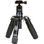 Rollei Compact Traveler Mini M1 I Schwarz I Leichtes Mini-Reisestativ aus Aluminium I Foto-Stativ mit geringem Packmaß I inkl. Zubehör