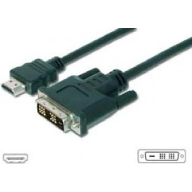 ASSMANN HDMI Adapter Kabel, HDMI Typ A zu DVI (18+1) Stecker-Stecker, 3.0m, Schwarz