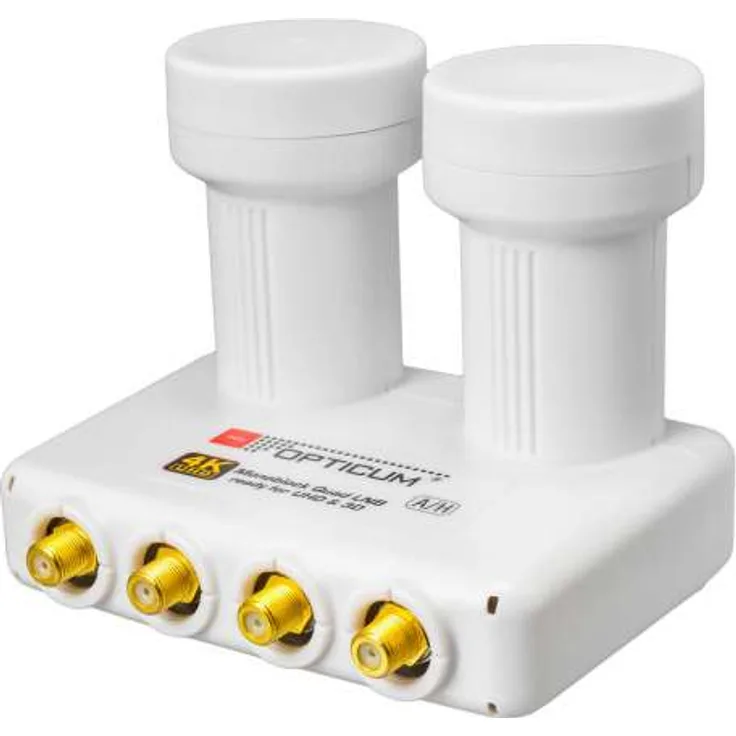 Opticum LMQP-04H-HA Premium Monoblock Quad LNB 0.1 dB ASTRA HOTBIRD 4 Teilnehmer 2 Sat