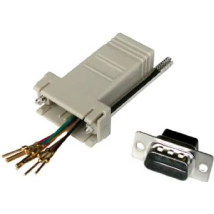 DIGITUS D-Sub 9 zu RJ45 Adapter - Kupplung zur Selbst-Assemblierung - Stecker zu Buchse - RS-232 - RS-485 - PVC-Gehäuse